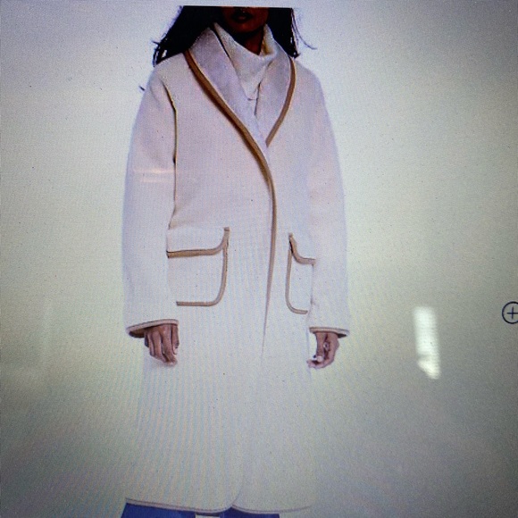 Faux fur maxi coat with contrast tape - Picture 3 of 5